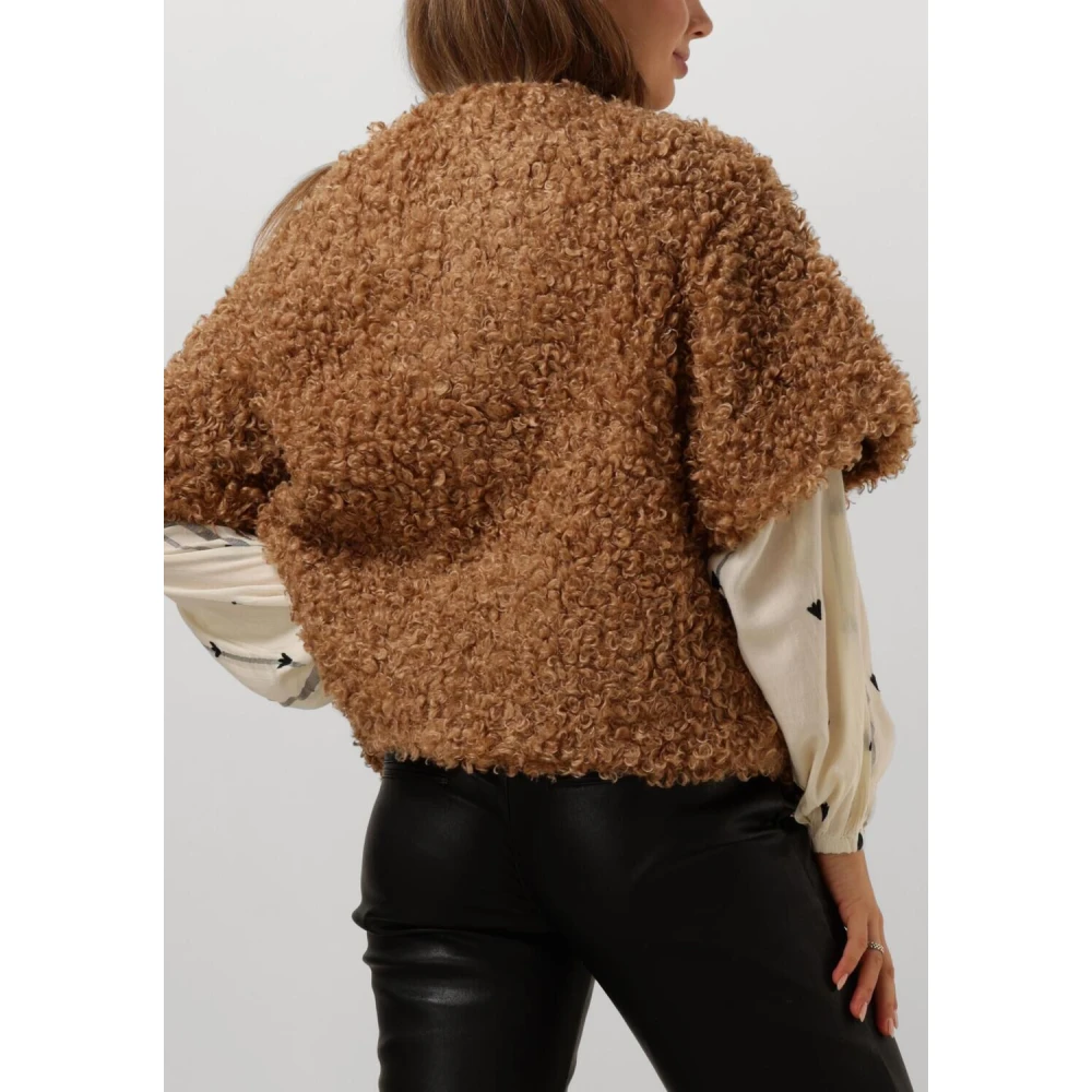 Summum Woman Bruine Faux Fur Jas Stijlvol Warm Brown Dames