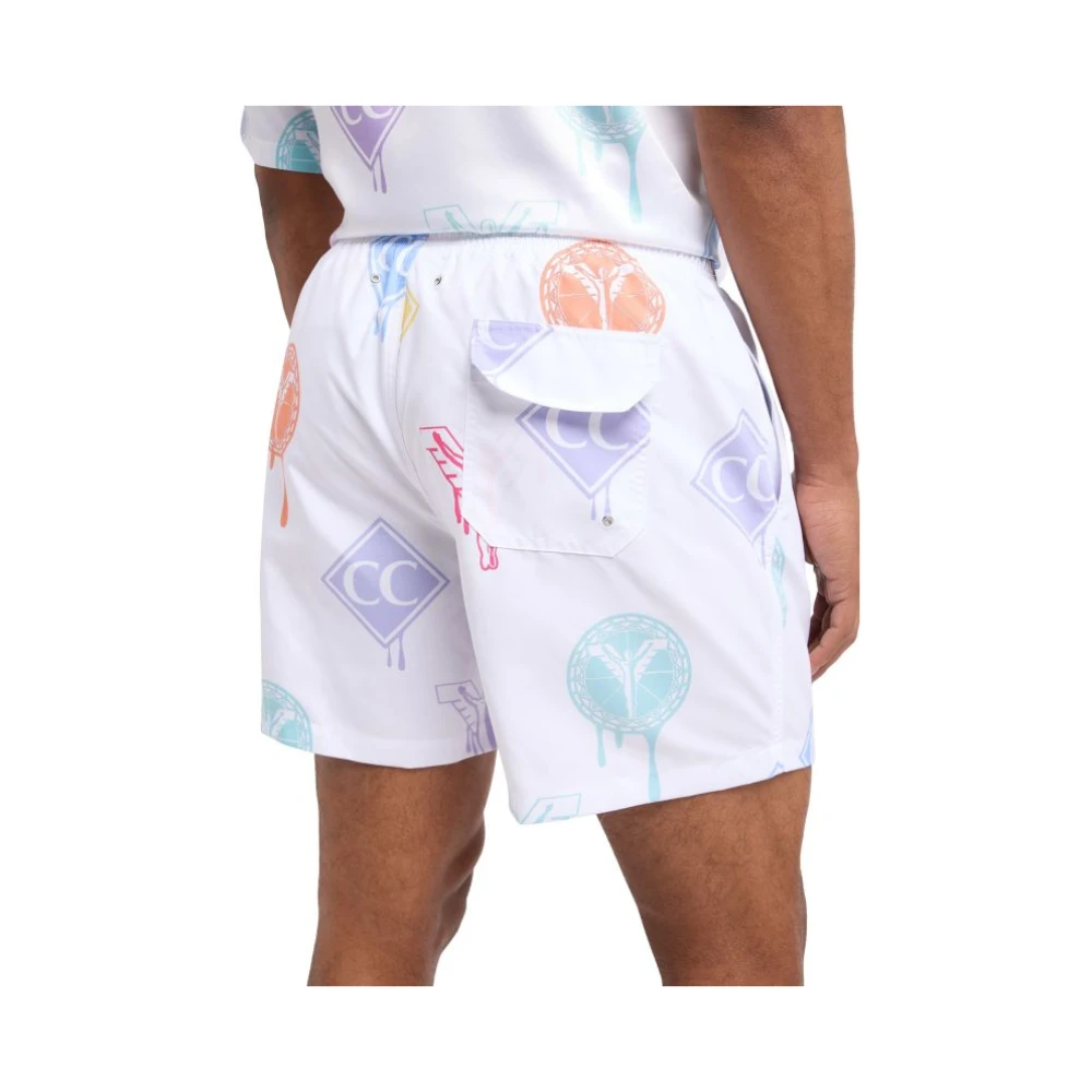 carlo colucci Logo Print Zwembroek voor Heren White Heren