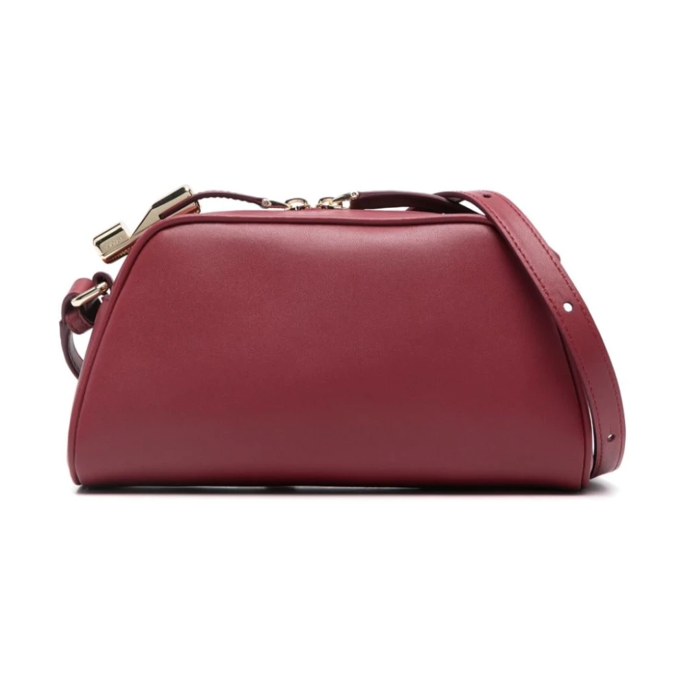 Furla Rode leren trapeze schoudertas Red Dames