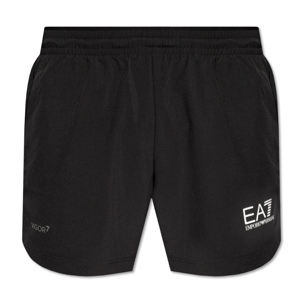 Emporio Armani EA7 Shorts met logo Black Heren