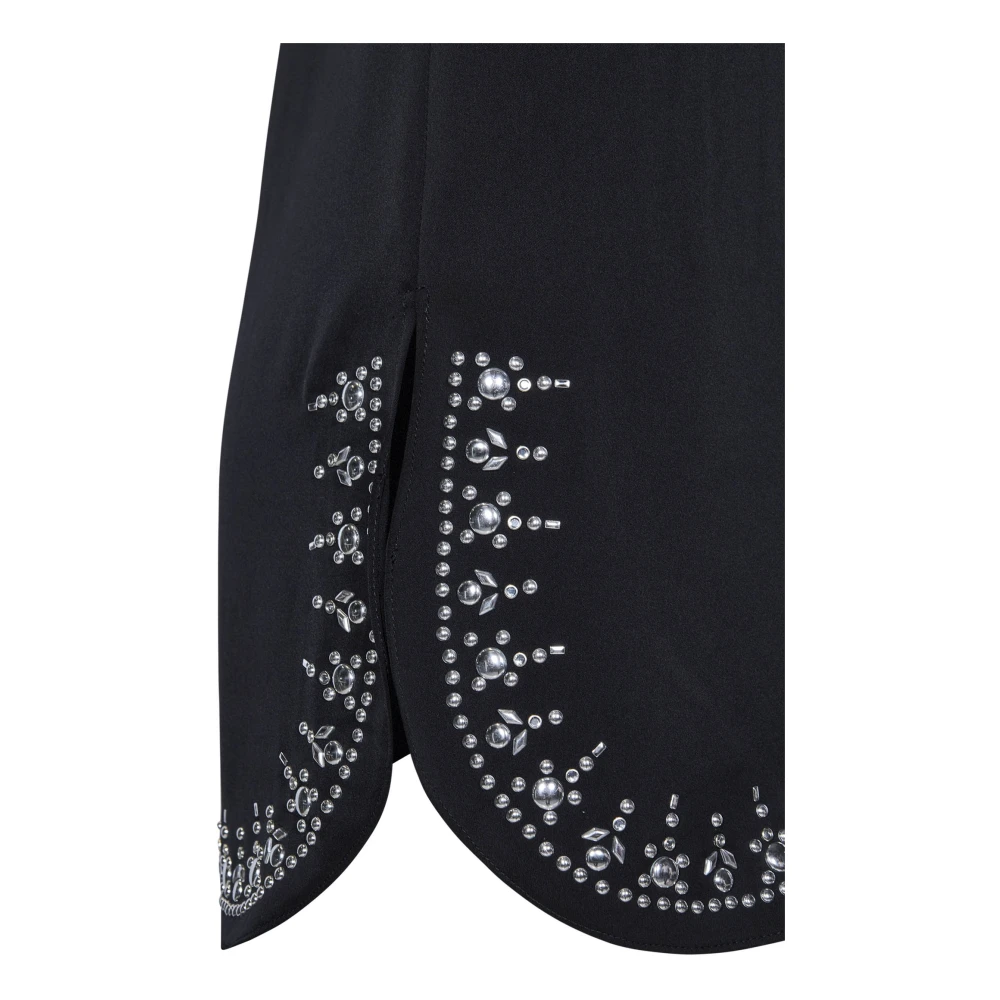 Paco Rabanne Zwarte top met kristallen Black Dames