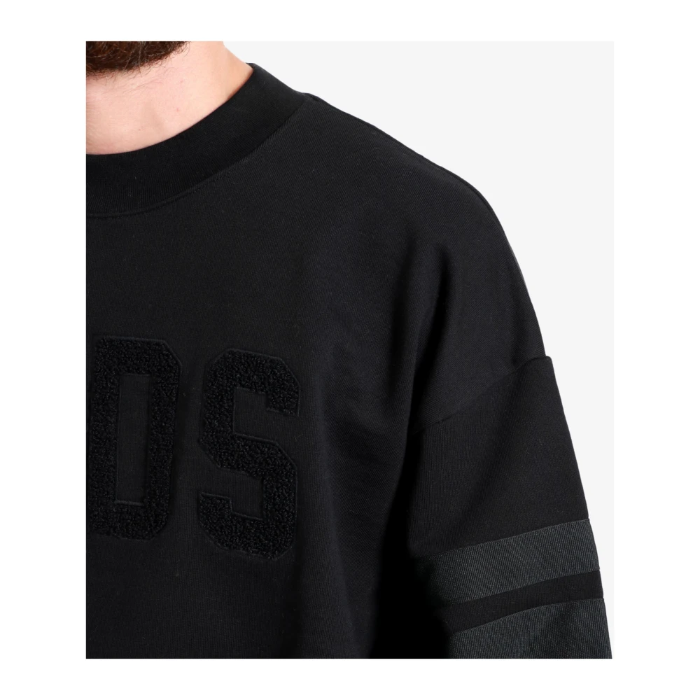 Gcds Zwart Katoenen Crew-neck Sweatshirt met Logo Black Heren