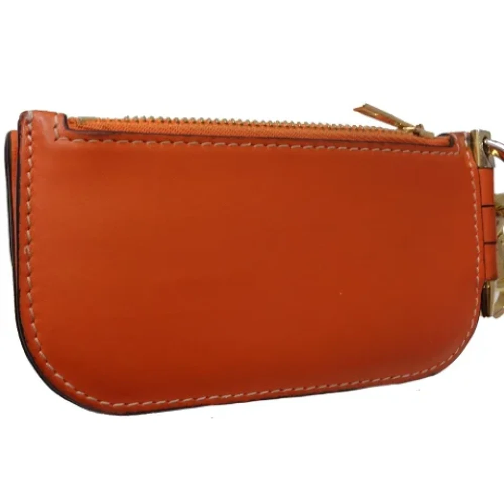 Loewe Pre-owned Leather wallets Orange Dames