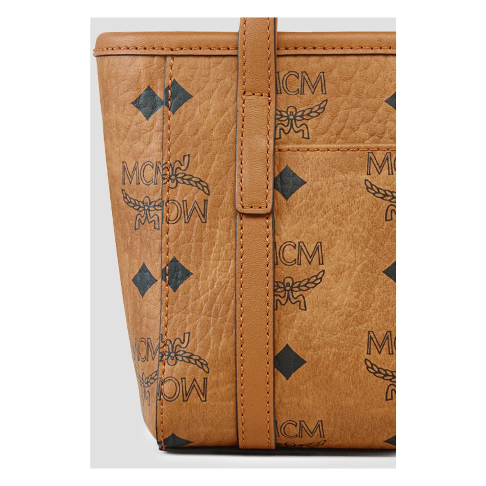 MCM Toni Shopper met bovenrits in Visetos Brown Dames