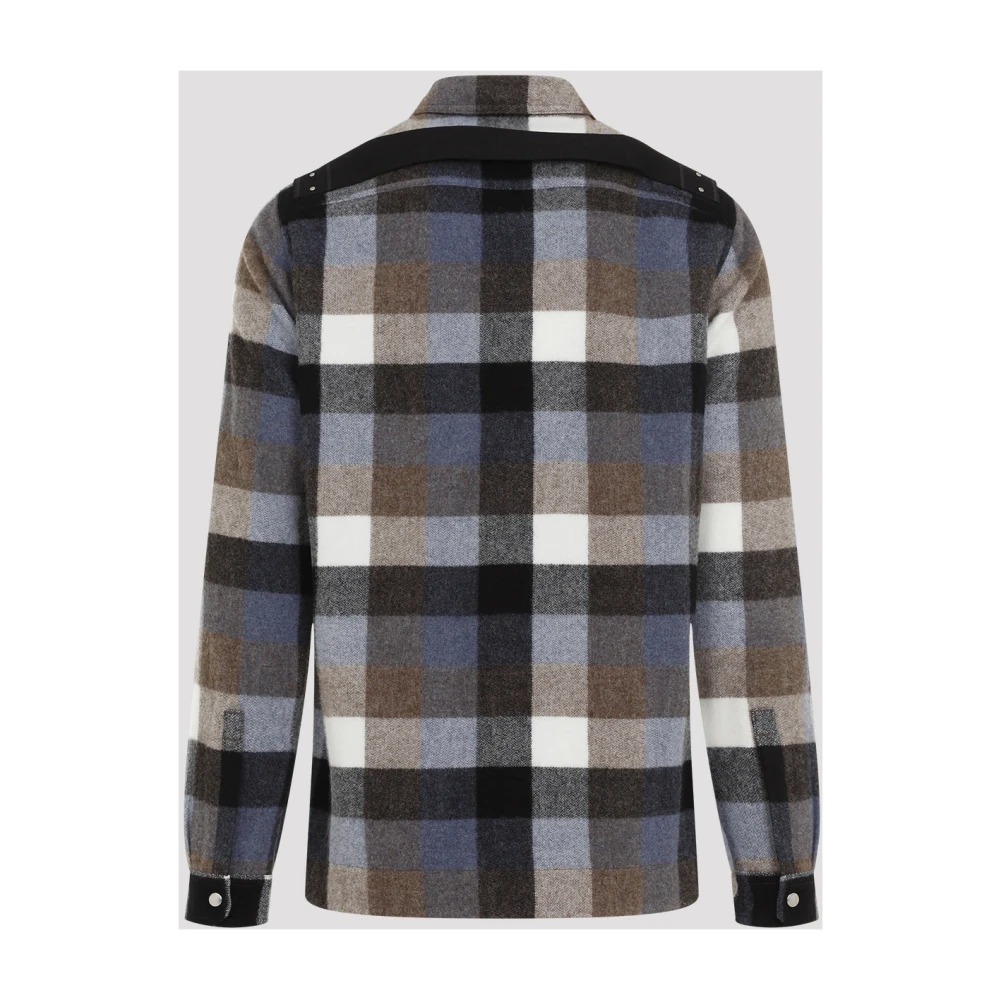 Rick Owens Blauw geruite overhemd Multicolor Heren