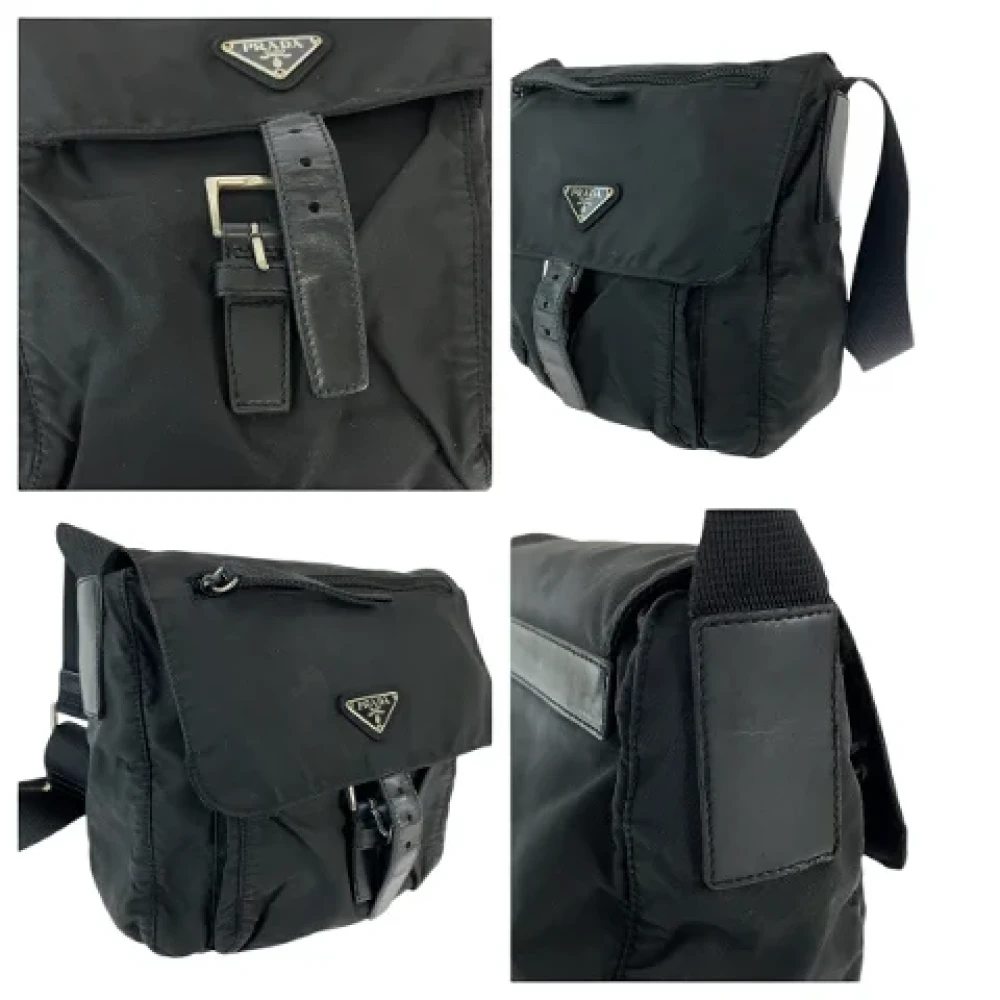 Prada Vintage Pre-owned Canvas prada-bags Black Dames