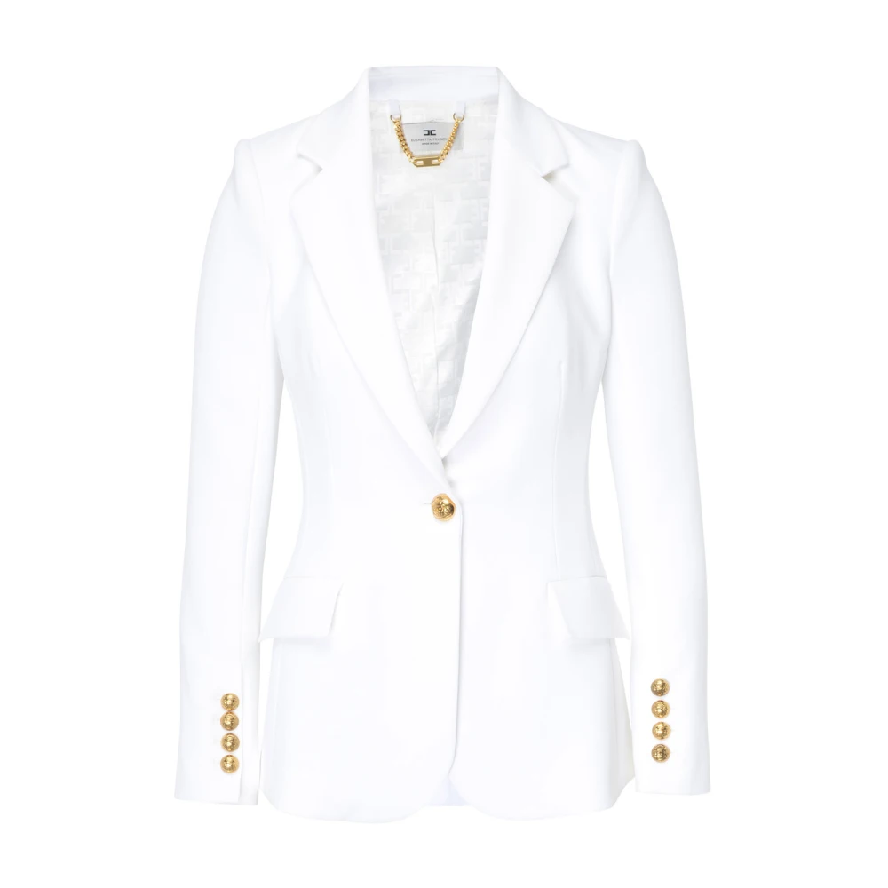 Elisabetta Franchi Ivoor Jas Gi14451E2-360 White Dames