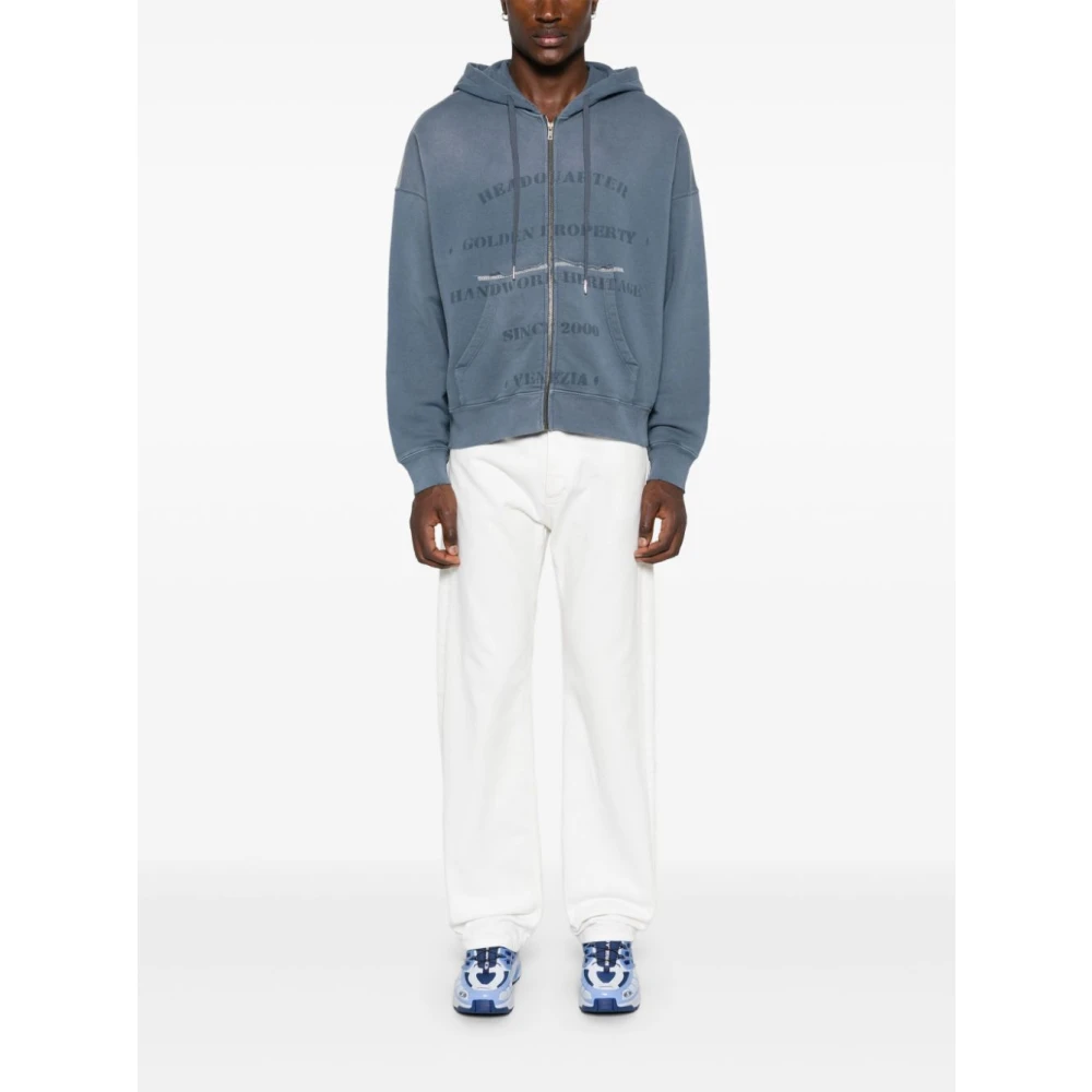 Golden Goose Zee Journey Zip Hoodie Blue Heren