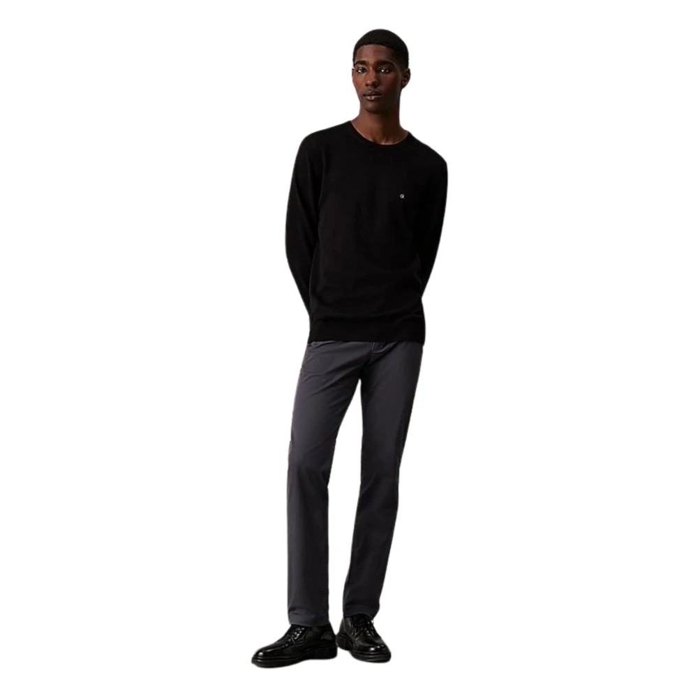 Calvin Klein Zwarte Trui Moderne Stijl Black Heren