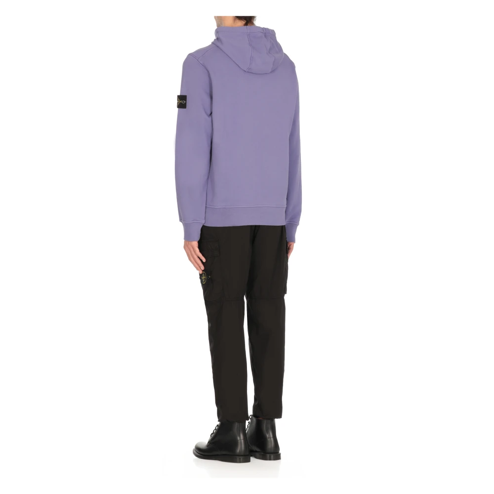 Stone Island Paarse Katoenen Hoodie met Logopatch Purple Heren
