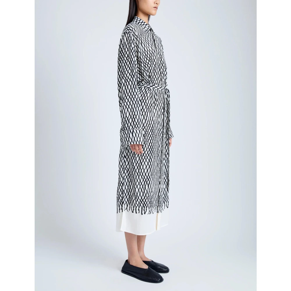Proenza Schouler Gedrukte Viscose Crepe Maxi Jurk Multicolor Dames