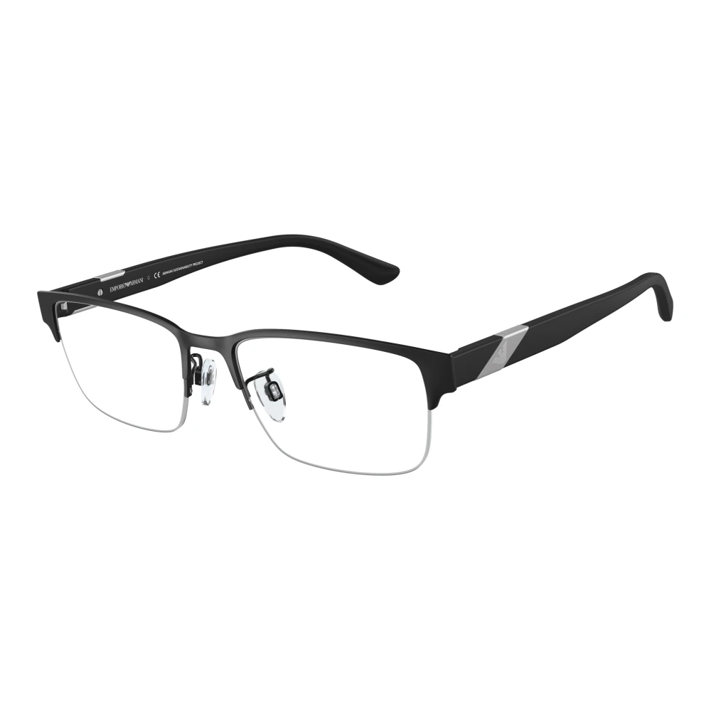 Emporio Armani Men's Black Glasses, 53 Mm, Stylish Eyeglasses Collection