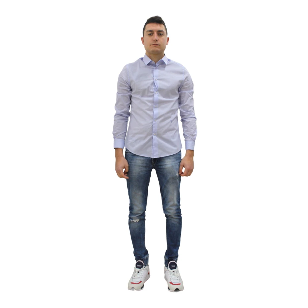 Trussardi Lange mouwen overhemd Blue Heren