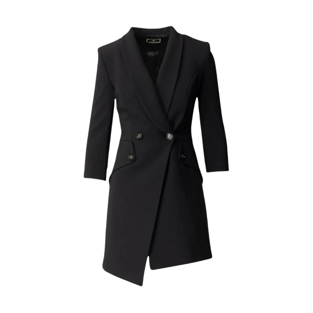 Elisabetta Franchi Elegante Jas Jurk Black Dames