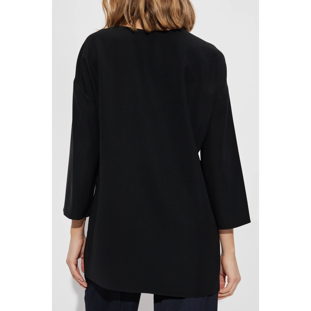 Emporio Armani Top met zijgleuven Black Dames