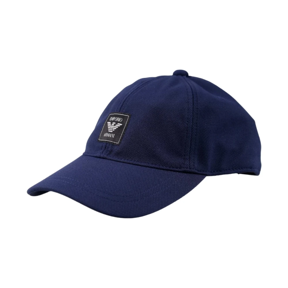 Emporio Armani Logo Patch Cap Blauw Blue Heren