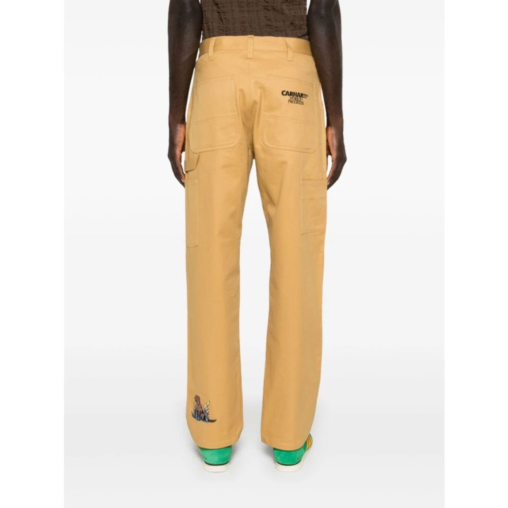 Carhartt WIP Grafisch Geborduurde Werkbroek Brown Heren