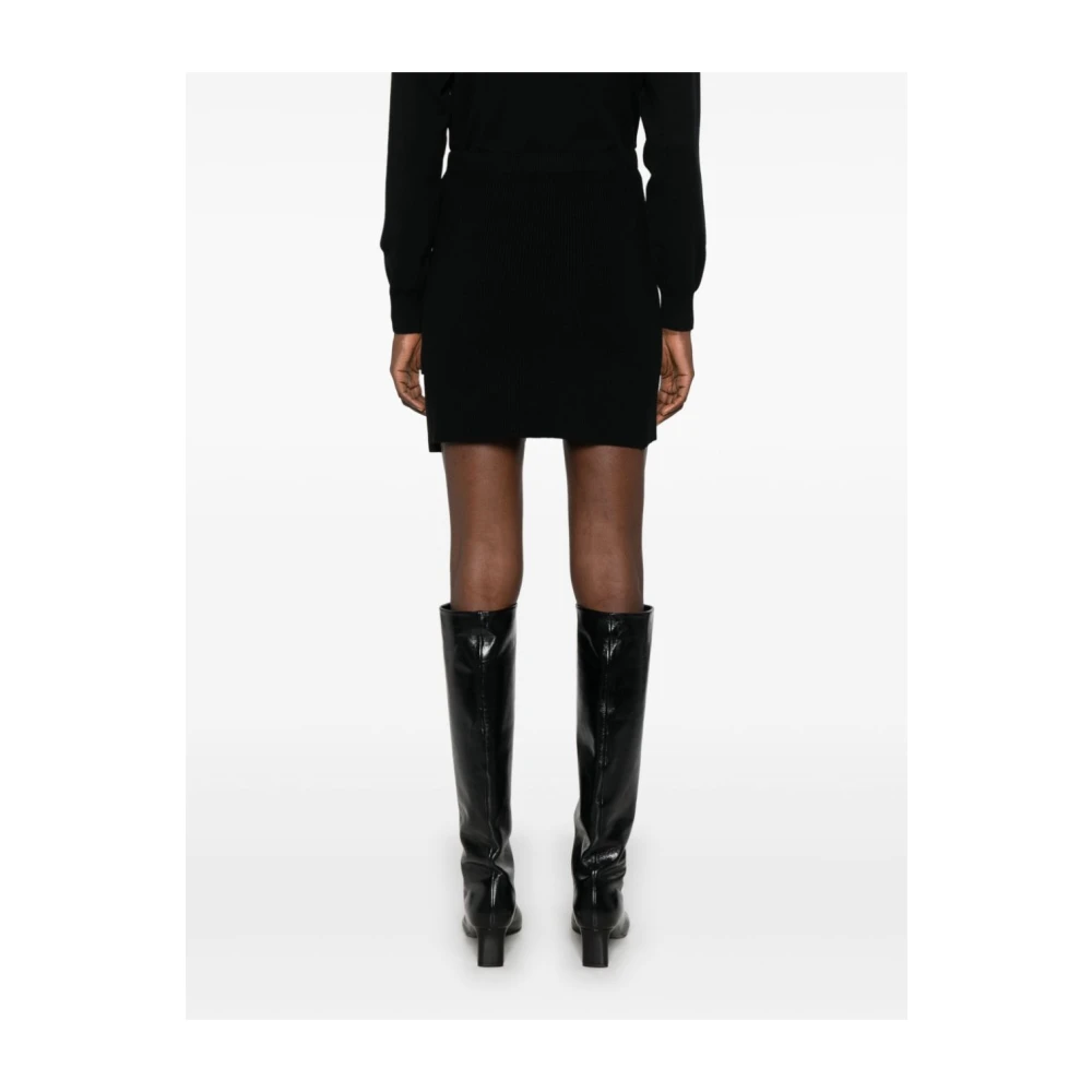 Liu Jo Zwarte Geribbelde Gebreide Rok Black Dames