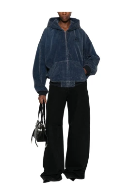 Brushed Denim Oversized Hoodie