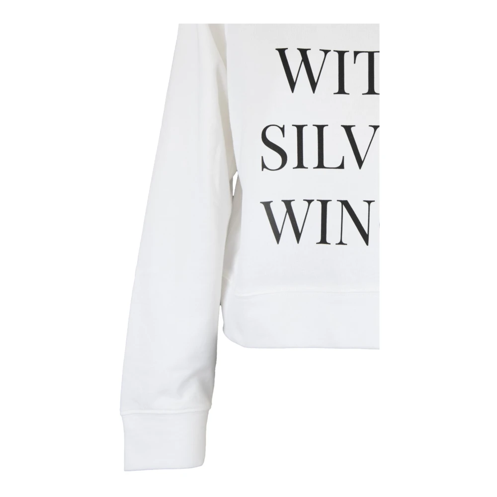 Elisabetta Franchi Stijlvolle katoenen sweatshirt met gouden ketting White Dames