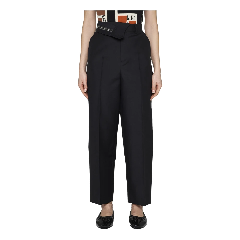 Fendi Zwarte Stijlvolle Broek Black Dames