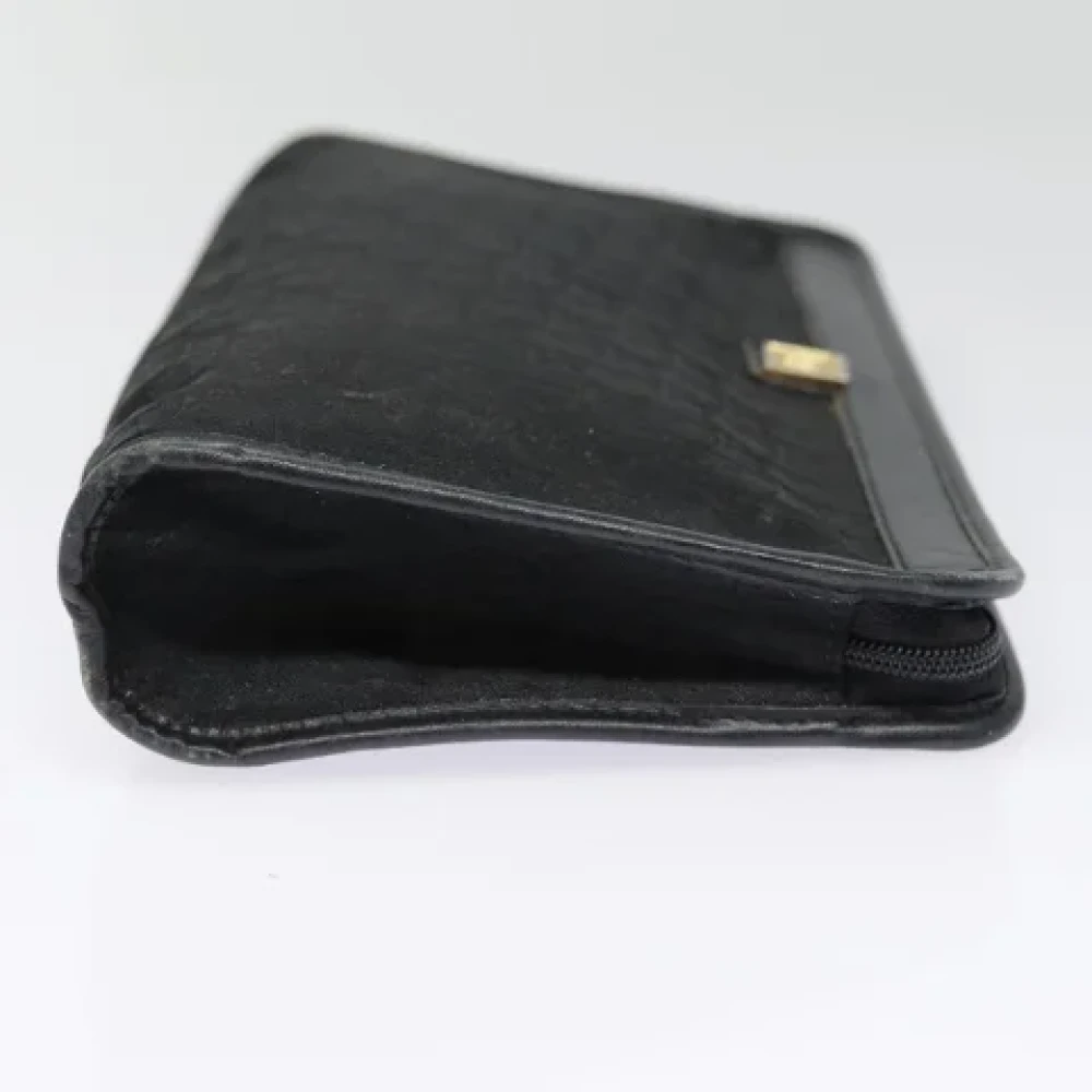 Dior Vintage Pre-owned Canvas clutches Black Dames