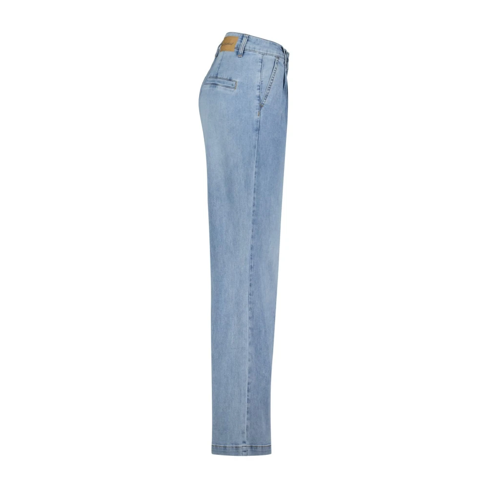 Red Button Lichte Steen Wijde Pijp Jeans Blue Dames