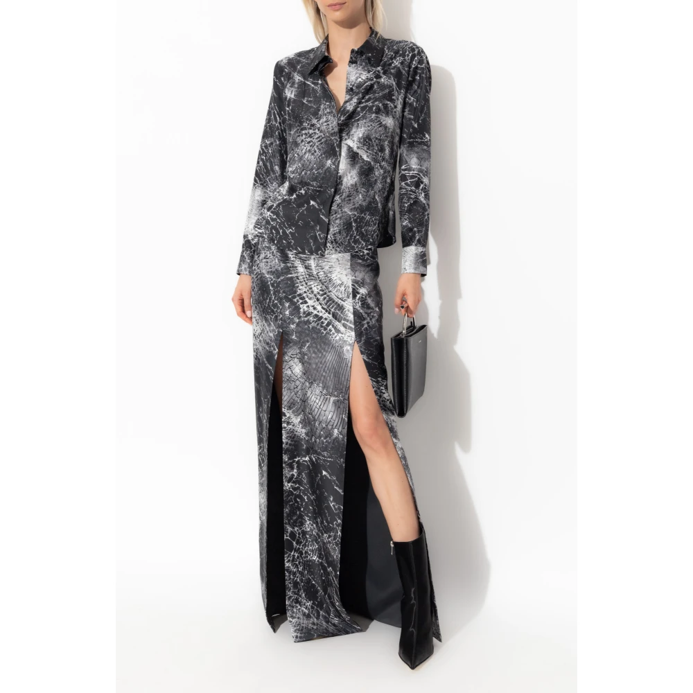 alexander mcqueen Zijden rok met uitsparingen Black Dames