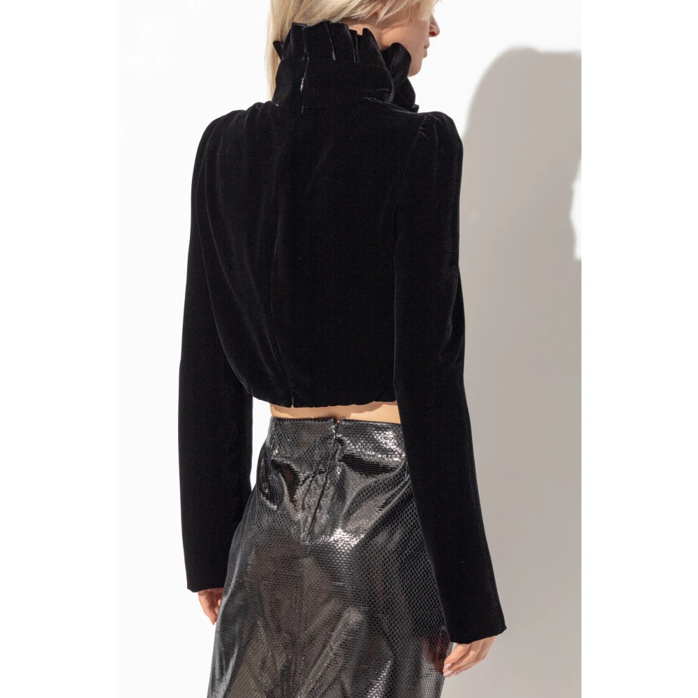 alexander mcqueen Top met decoratieve kraag Black Dames