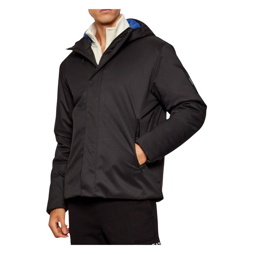 Emporio Armani Ea7 Men's Black Woven Caban Coat - Winter Jackets - Xl - Jackets