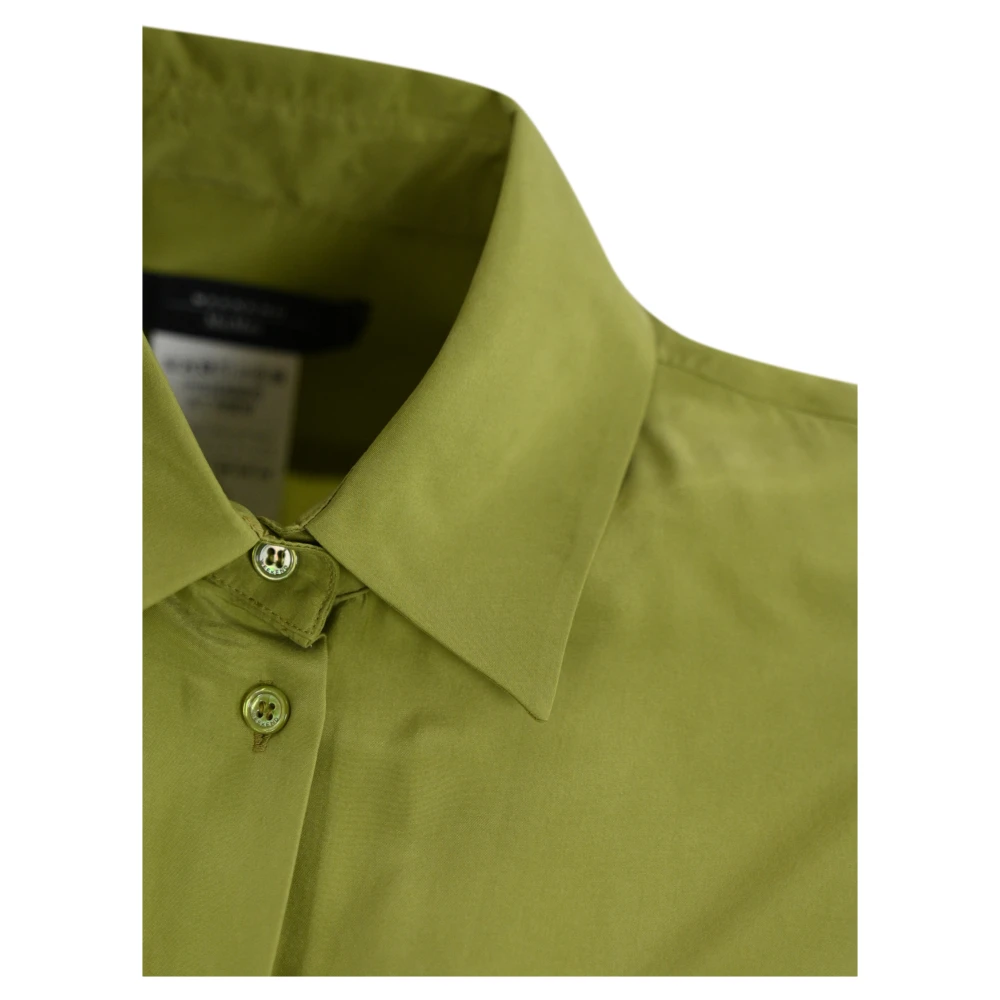 Max Mara Weekend Zijden Overhemd Lange Mouw Lila Green Dames