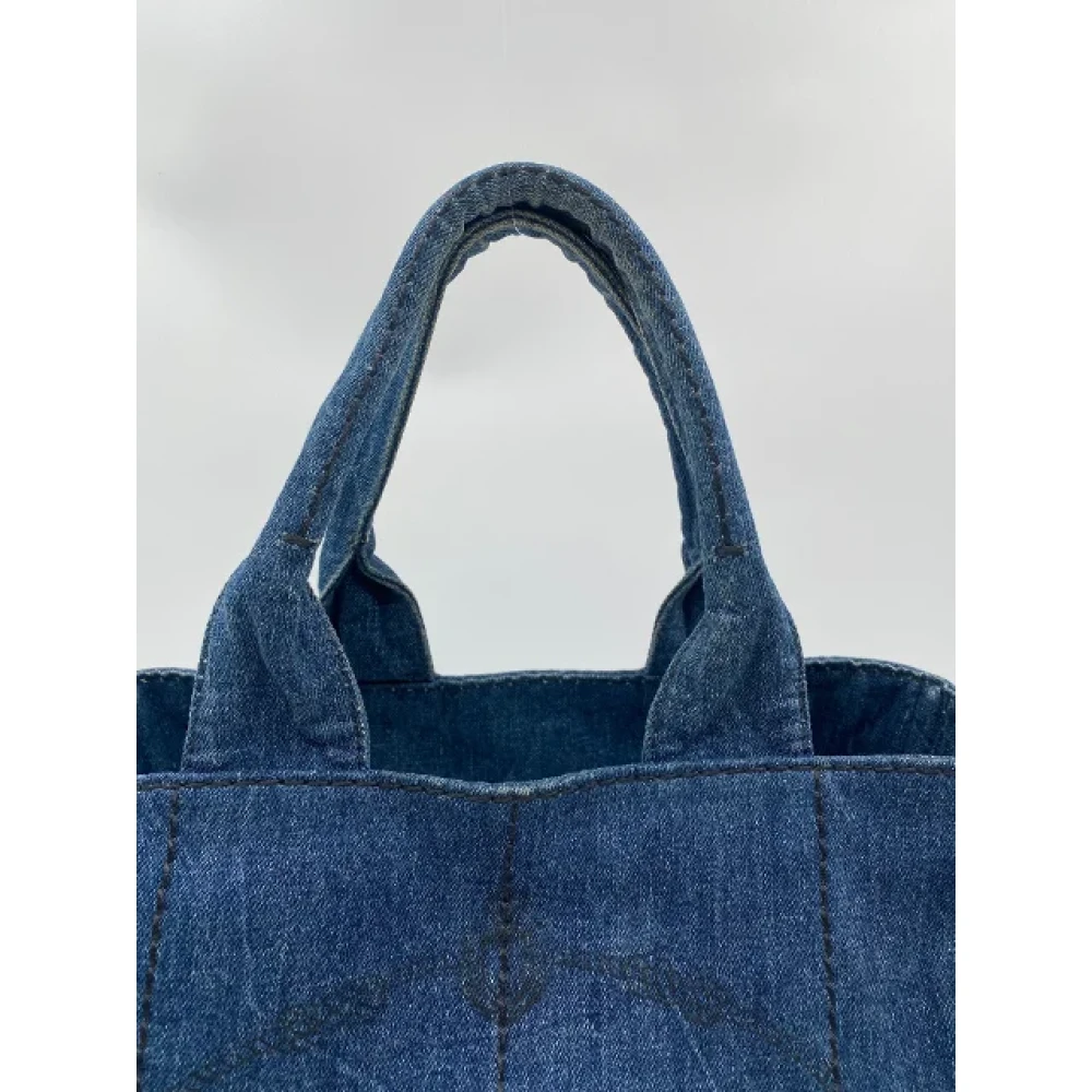 Prada Vintage Pre-owned Canvas prada-bags Blue Dames