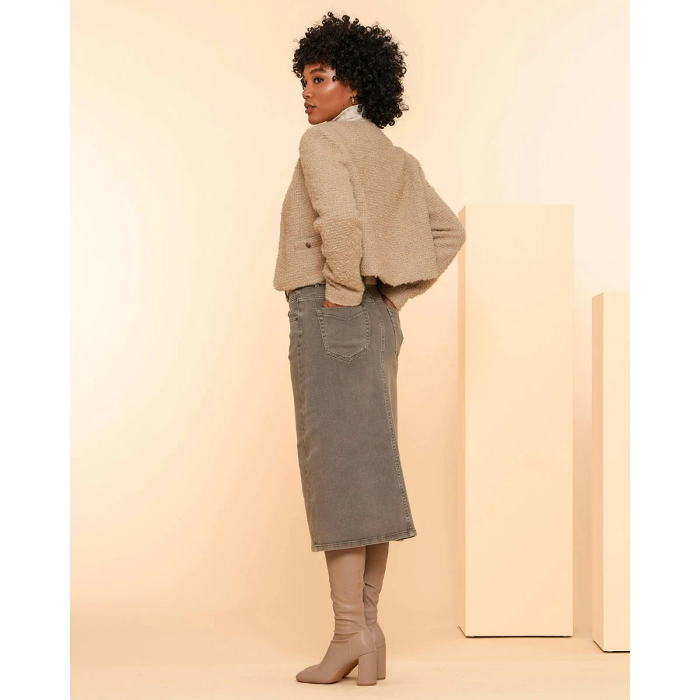 Geisha Tweed Jas met Vest Haak Beige Dames
