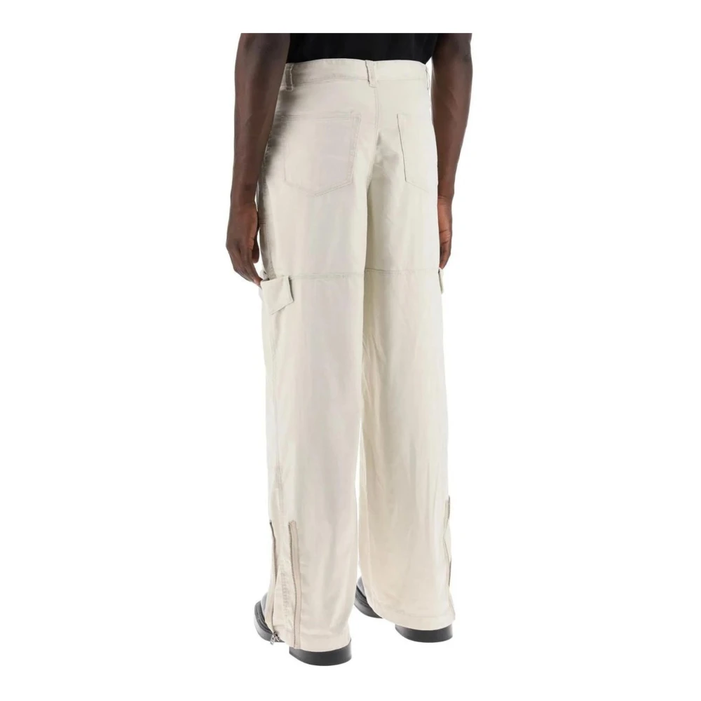 Acne Studios Cargo Broek met Wijde Pijpen Beige Heren