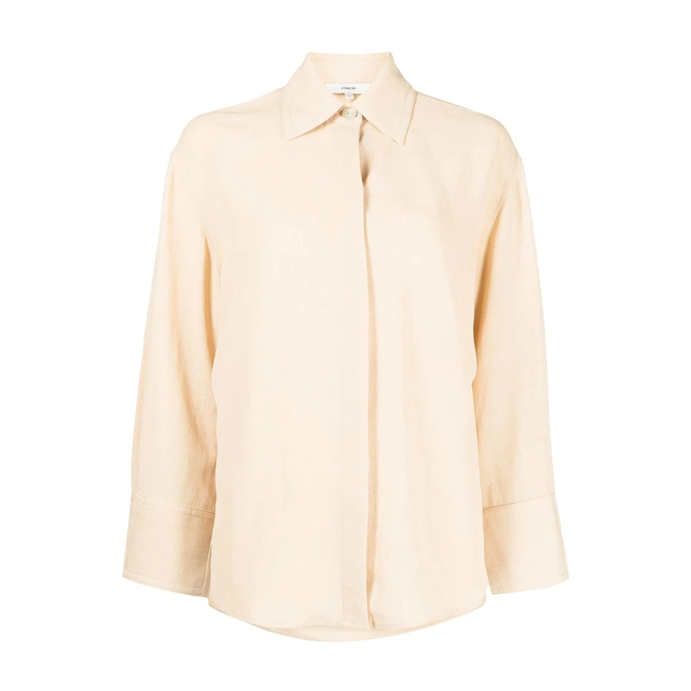 Vince Casual Beige Overhemd met Lange Mouwen Beige Dames