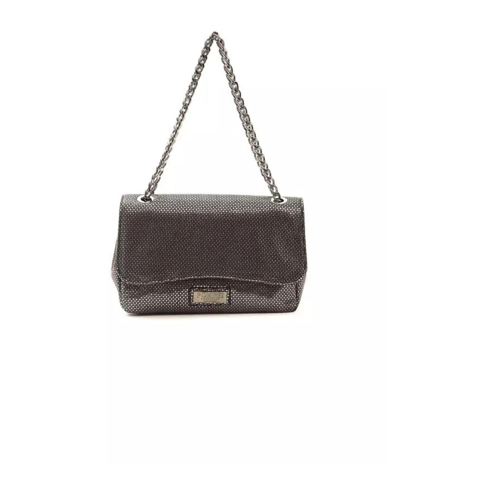 Pompei Donatella Grå Läder Crossbody Väska Gray, Dam