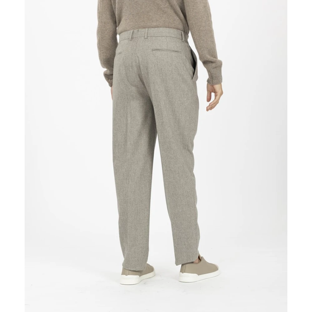 Ermenegildo Zegna Wollen pantalon met plooien Beige Heren