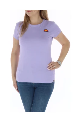 Lila Tryckt Crew Neck Tee