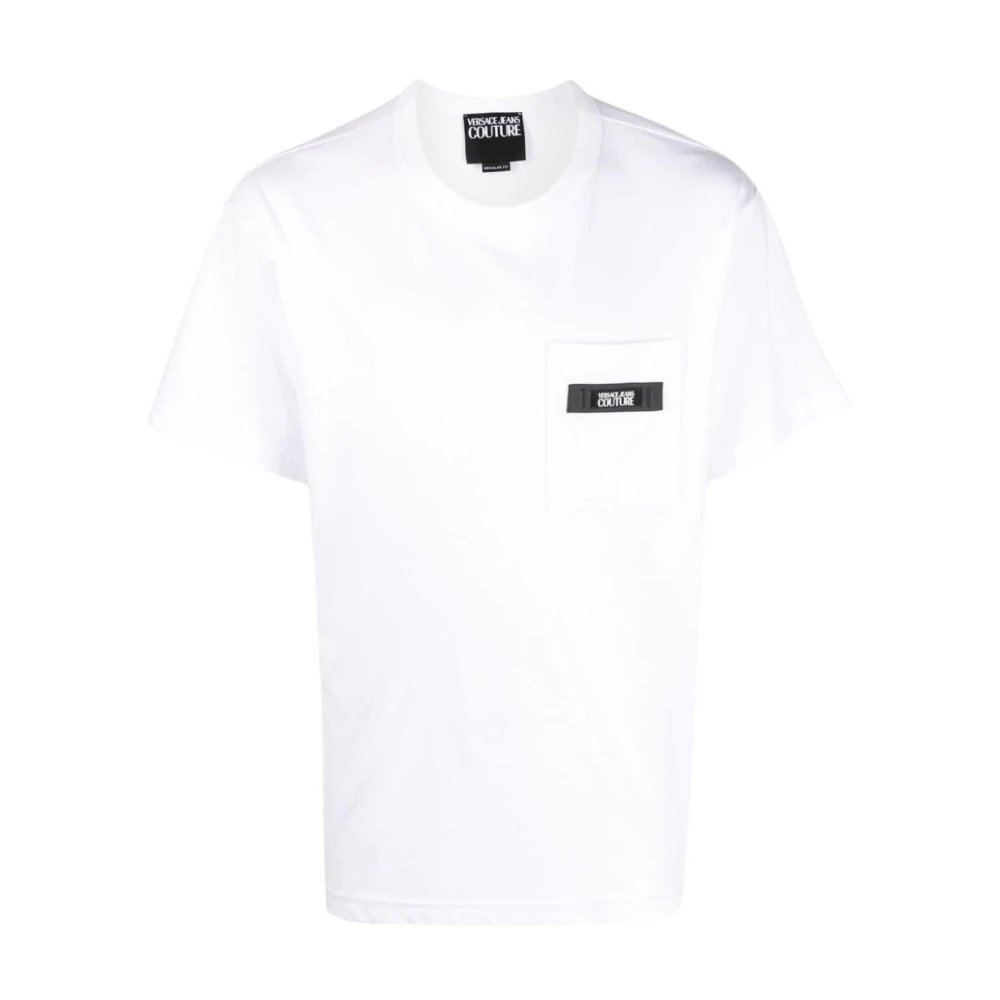 Versace Jeans Couture Witte T-shirt met Zak en Zwart Logo White Heren