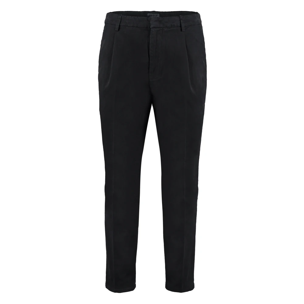 Dondup Katoenen Chino Broeken met Achterzakken Black Heren
