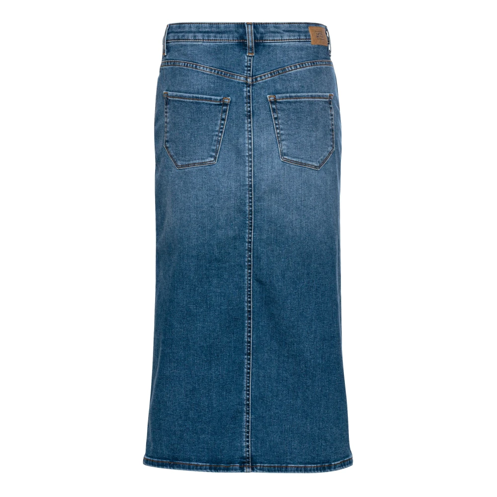 camel active Denim rok met used-look Blue Dames
