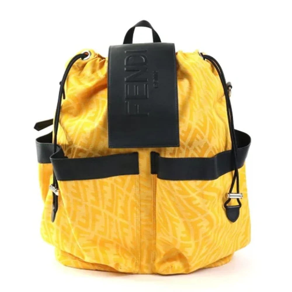 Fendi Vintage Pre-owned Canvas backpacks Yellow Dames