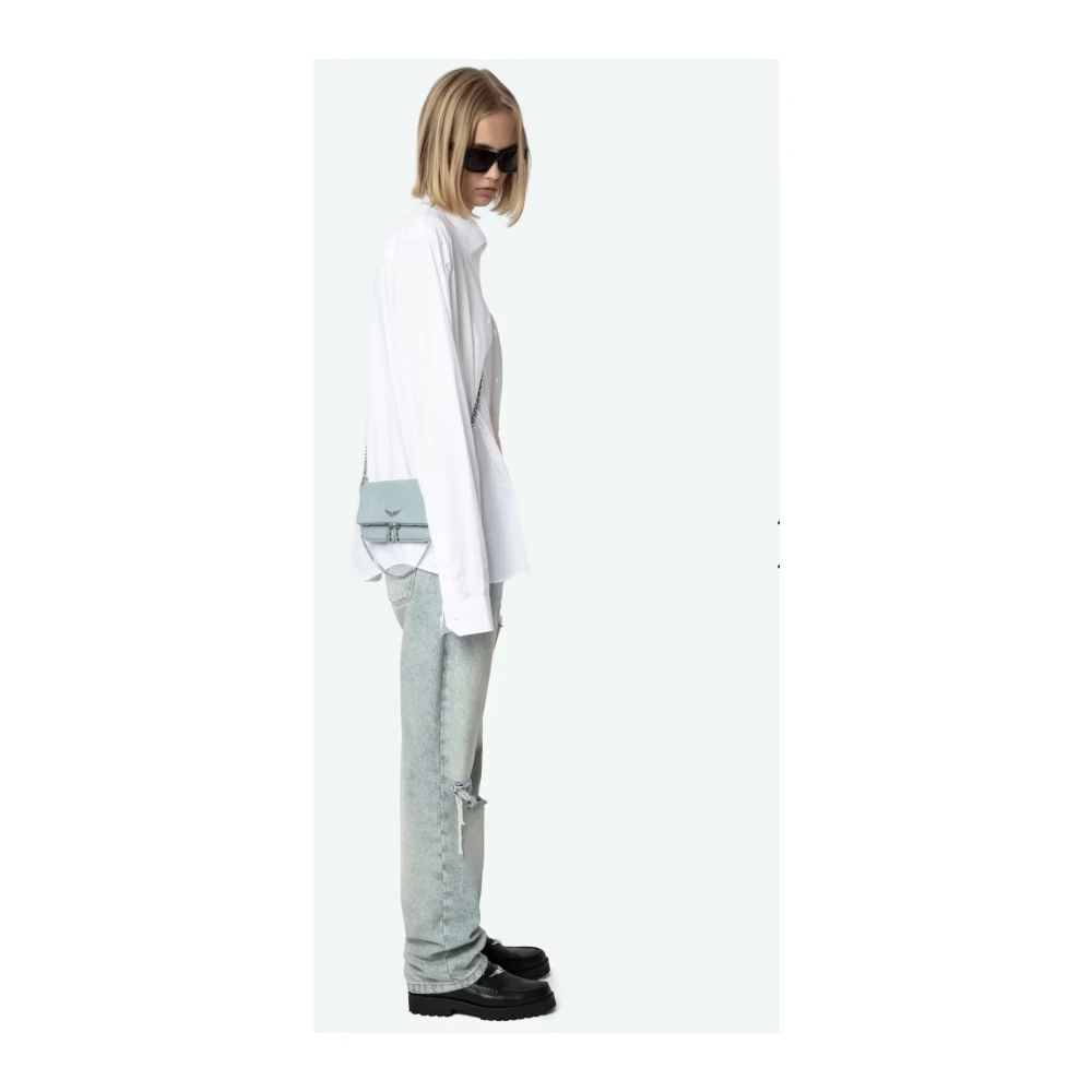 Zadig & Voltaire Rock Nano Handtas met Strass Vleugels Blue Dames