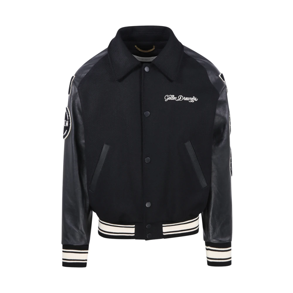 Golden Goose Men's Black Bomber Jackets, L, /Beige Bomber Jacket