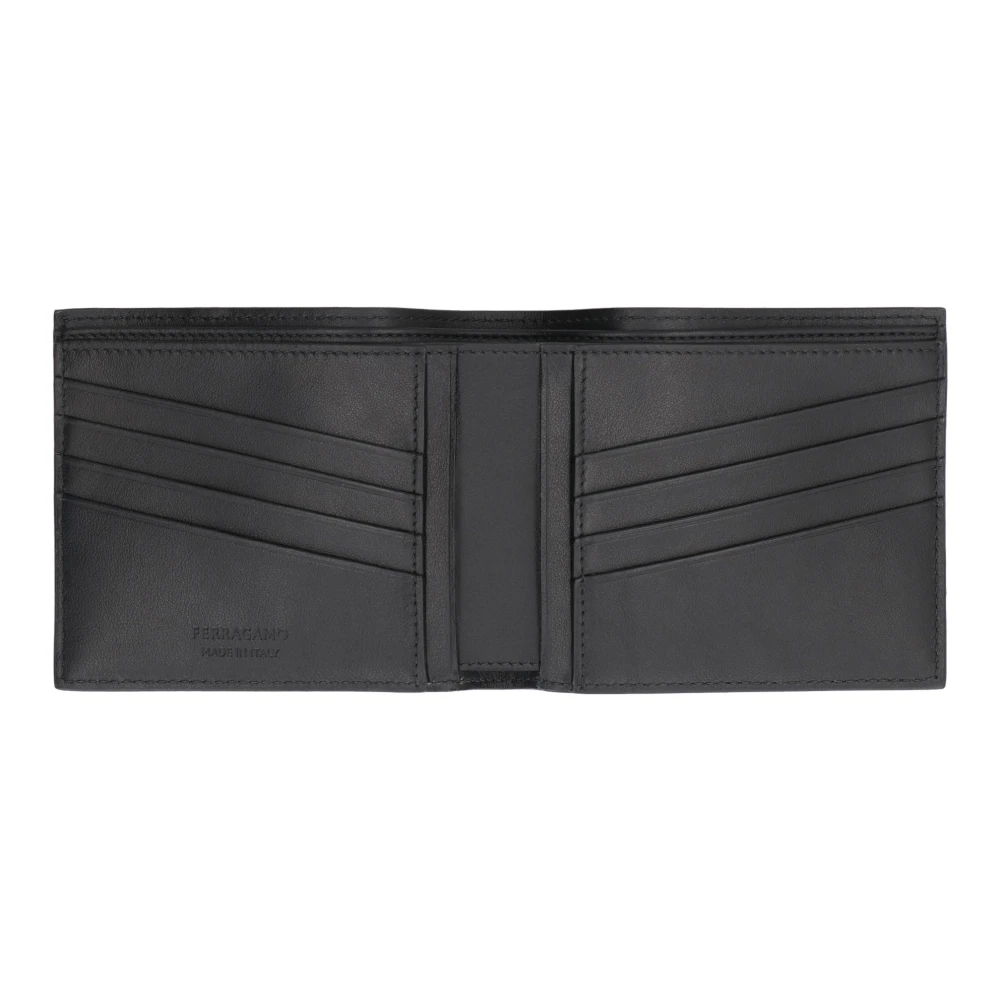 Salvatore Ferragamo Kalfsleren Flap-over Portemonnee Black Heren