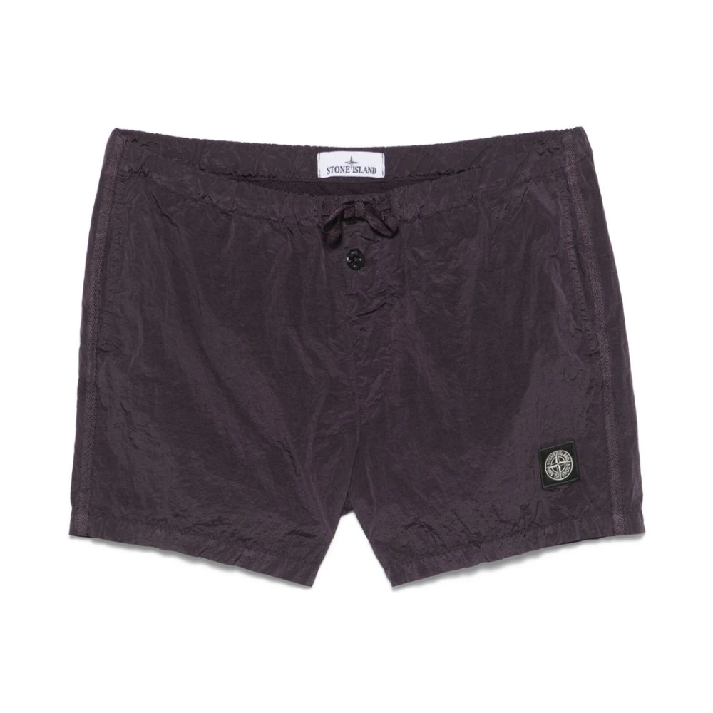 Stone Island Men's Purple Beachwear,, Sea Clothing With Compass Logo Small