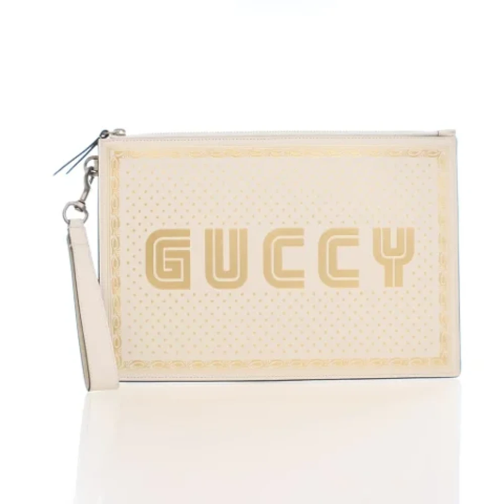 Gucci Vintage Pre-owned Leather gucci-bags Beige Dames