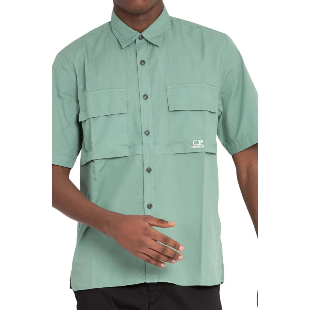 C.P. Company Ripstop Korte Mouw Shirt Green Heren
