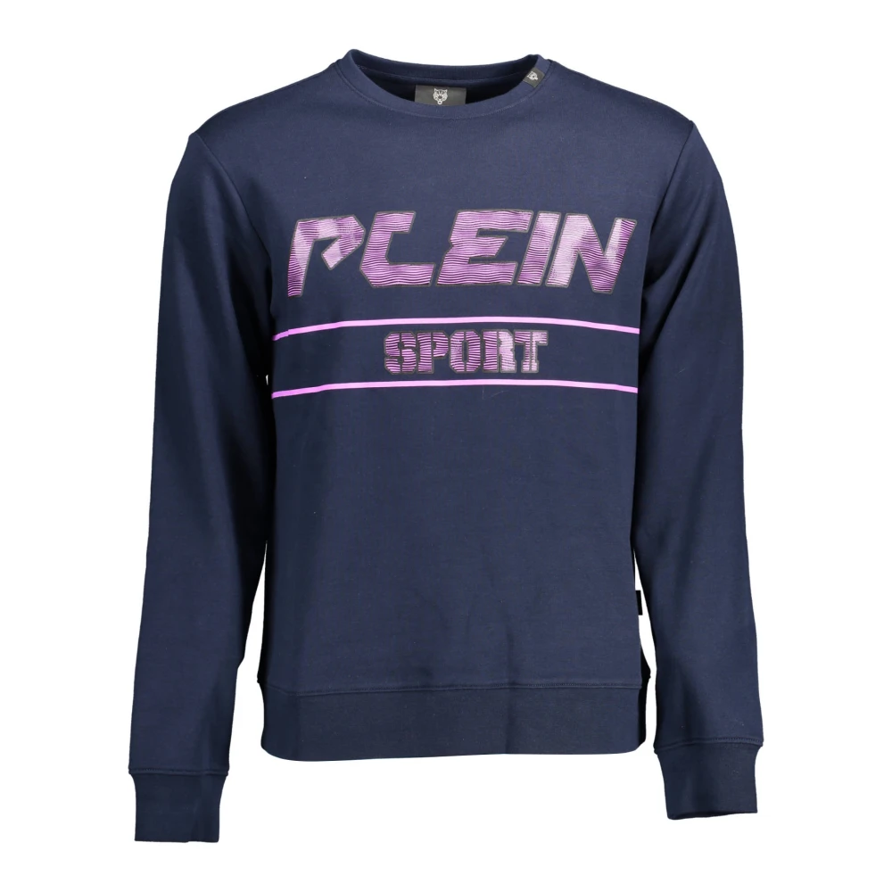 Plein Sport Men's Blue Long Sleeve Sweatshirt With Print - Long Sleeve Training Tops - L - Sport