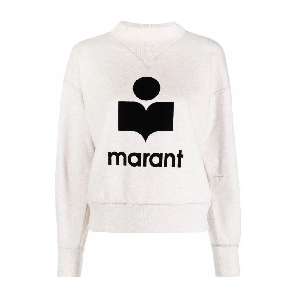 Isabel Marant Étoile Moby Flocked-Logo Sweatshirt Beige Dames